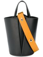 Danse Lente Contrast Shoulder Strap Tote - Black