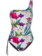Mc2 Saint Barth Megan One-shoulder Swimsuit - White