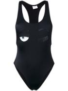 Chiara Ferragni - Winking One-piece Swimsuit - Women - Cotton - S, Black, Cotton