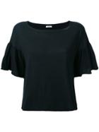 P.a.r.o.s.h. - Ruffled Sleeves T-shirt - Women - Cotton - M, Black, Cotton
