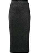 Cushnie Et Ochs Metallic Fitted Midi Skirt - Black