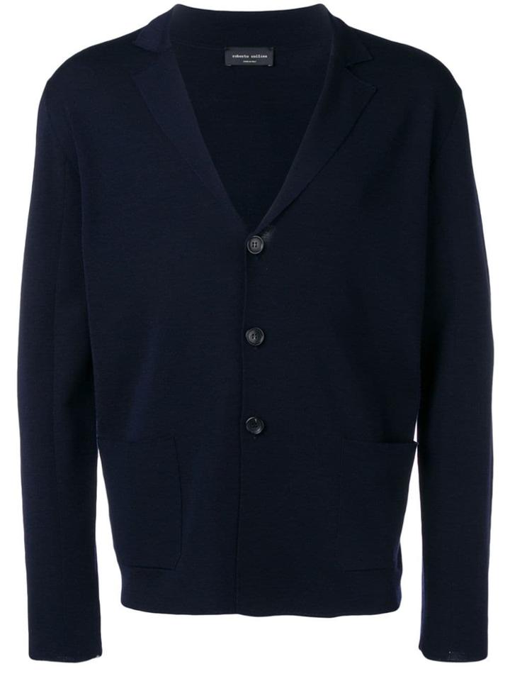 Roberto Collina Lapel Cardigan - Blue