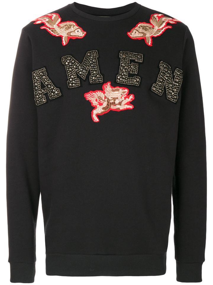 Amen Logo Print Sweatshirt - Black