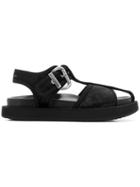 Mm6 Maison Margiela Crossover Straps Sandals - Black