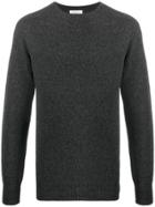 Ymc Ribbed-knit Crew-neck Jumper - Grey