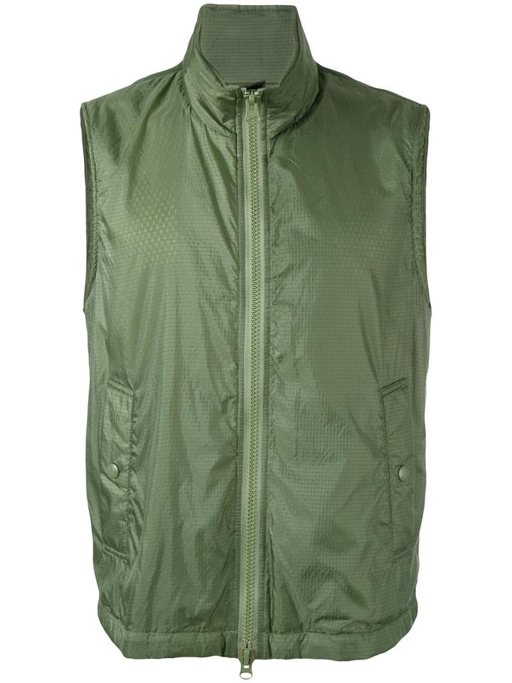 Sempach - Zipped Gilet - Men - Cotton/nylon - M, Green, Cotton/nylon