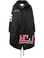 Iceberg Mickey Mouse Parka Coat - Black