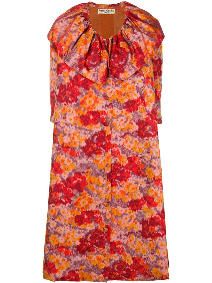 William Vintage Gradient Print Flared Coat - Yellow & Orange