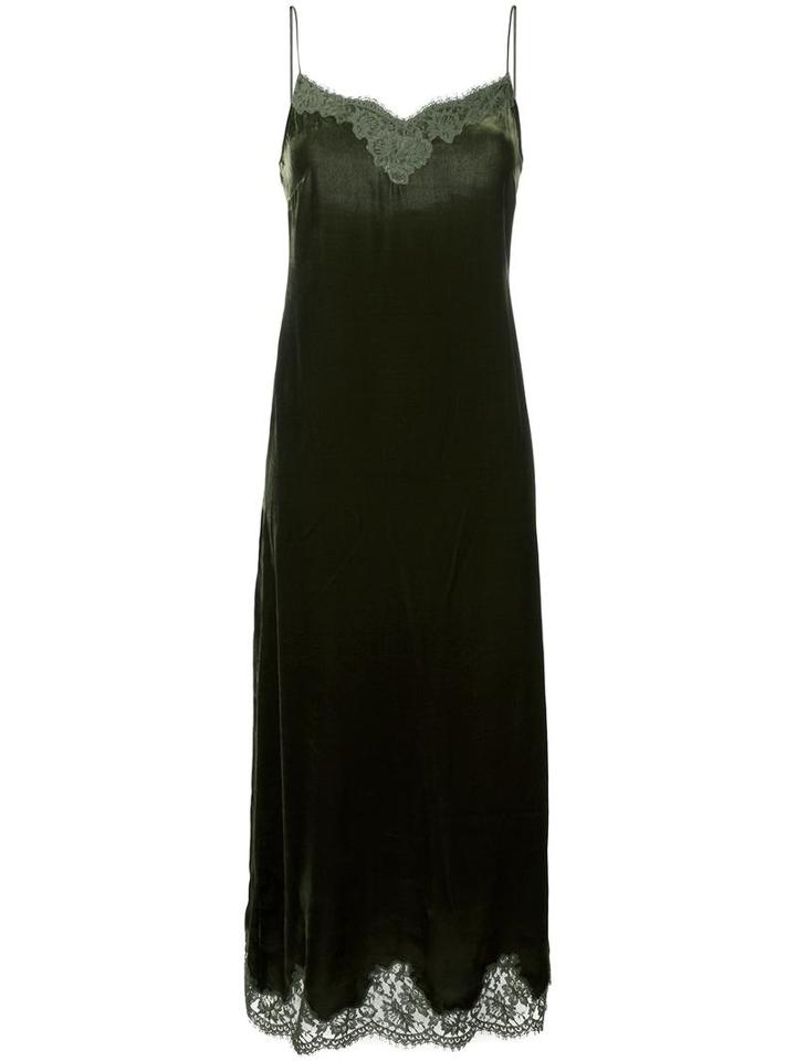 Ermanno Scervino Long Slip Dress, Women's, Size: 40, Green, Viscose/silk/cotton/polyamide