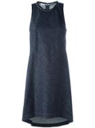 Brunello Cucinelli Frayed Neck Dress, Women's, Size: Xs, Blue, Cotton