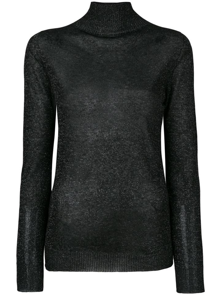Blumarine Glitter-effect Knitted Sweater - Black