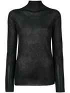 Blumarine Glitter-effect Knitted Sweater - Black