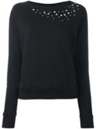 Saint Laurent Star Studded Crew Neck Sweatshirt