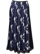Victoria Beckham Sheer Panel Pleated Skirt