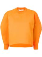 Tibi Tech Poly Sculpted Sleeve Sweatshirt - Yellow & Orange