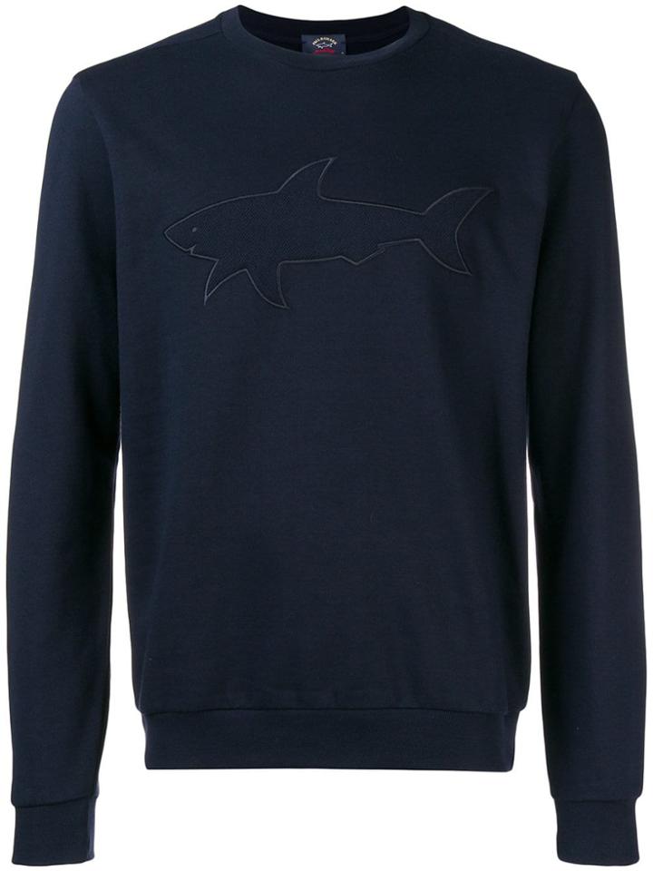 Paul & Shark Embroidered Shark Logo Sweatshirt - Blue