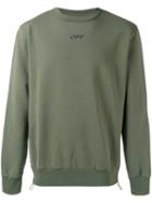 Off-white Logo Print Sweatshirt, Men's, Size: Xl, Green, Cotton