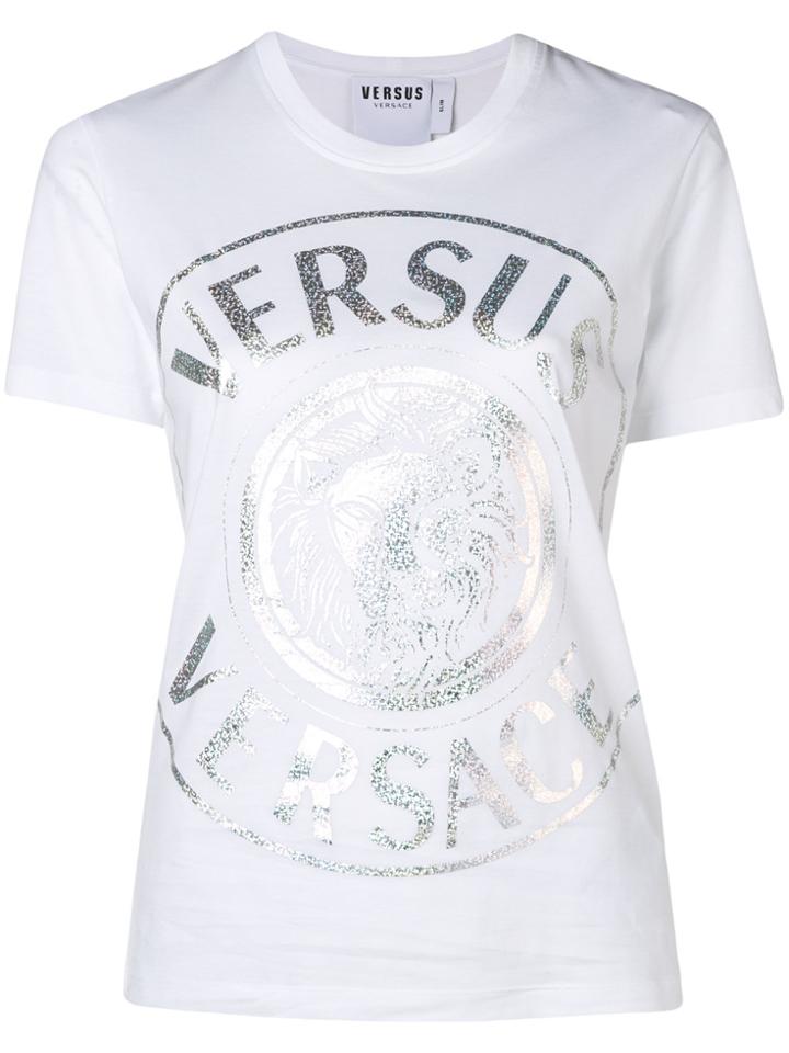 Versus Metallic Logo Print T-shirt - White