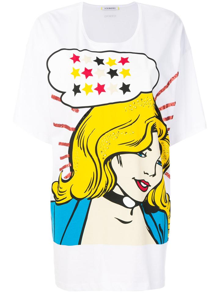 Iceberg Comic Print T-shirt - White