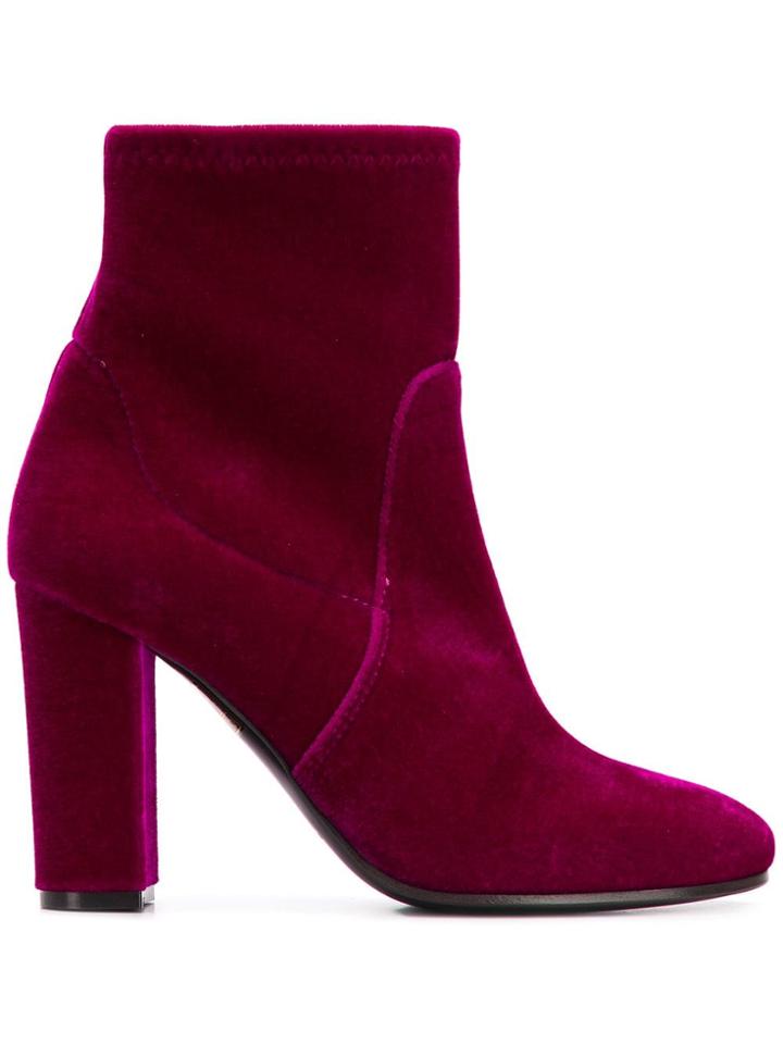 Via Roma 15 Velvet Ankle Boots - Pink