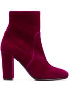 Via Roma 15 Velvet Ankle Boots - Pink
