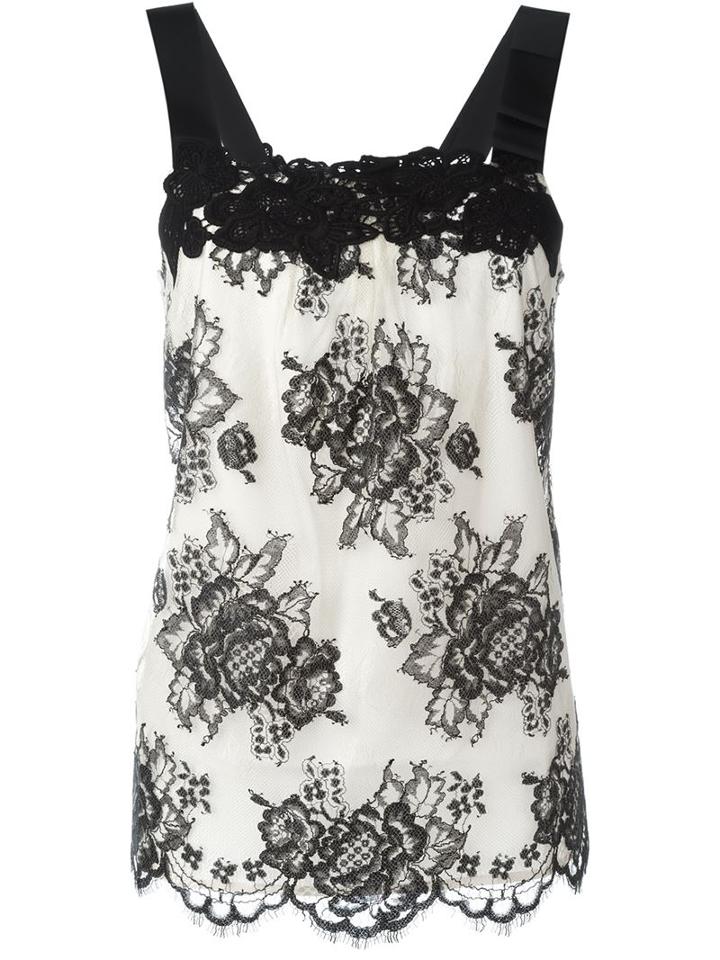 Twin-set Lace Overlay Floral Top