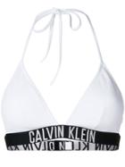 Calvin Klein Contrast Band Triangle Bikini Top - White