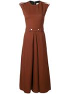 Victoria Beckham Belted Midi Dress - Brown