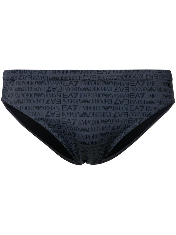 Ea7 Emporio Armani Monogram Swim Briefs - Grey