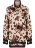 Antonio Marras Oversized Floral Sweater - Nude & Neutrals