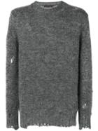 Alexander Mcqueen - Distressed Jumper - Men - Silk/mohair - L, Grey, Silk/mohair