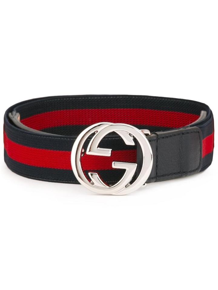 Gucci Kids Web Gg Buckle Belt, Boy's, Size: 64 Cm, Blue