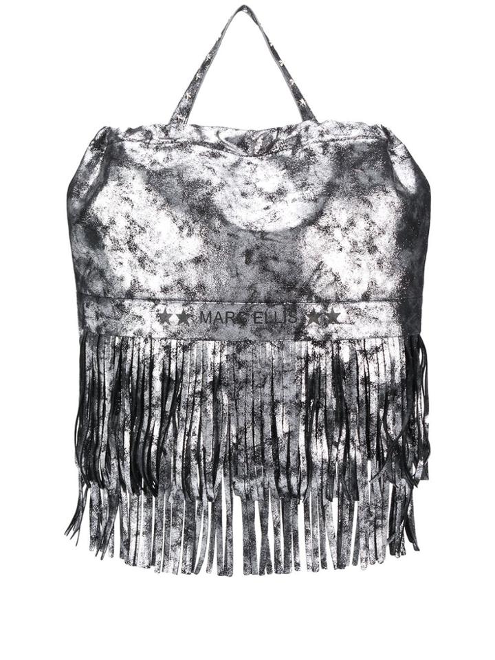 Marc Ellis Convertible Fringed Backpack - Grey