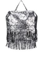 Marc Ellis Convertible Fringed Backpack - Grey