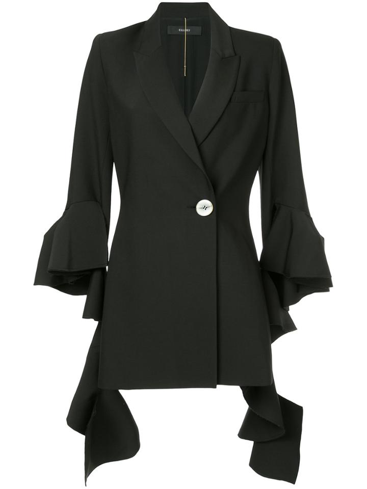 Ellery Forsaken Frill Sleeve Jacket - Black