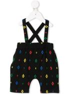 Marcelo Burlon County Of Milan Kids Logo Print Dungarees - Black