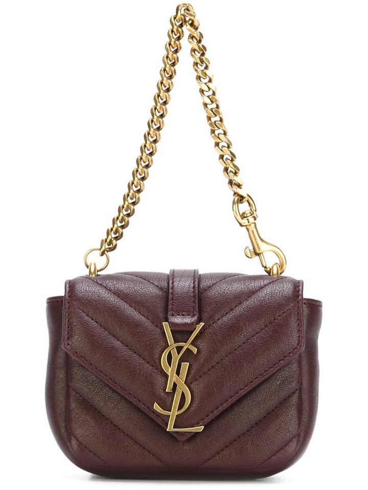 Saint Laurent Mini 'college' Bag, Women's, Red, Calf Leather/metal (other)