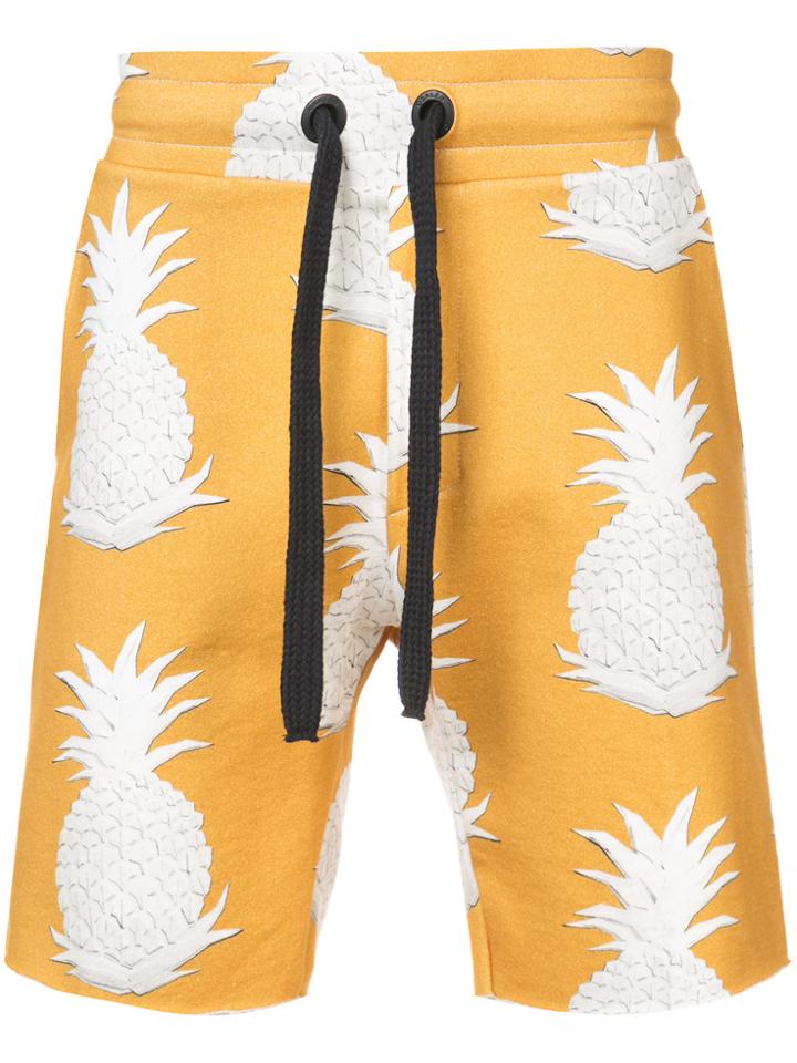 Osklen Pineapple Print Shorts - Yellow & Orange