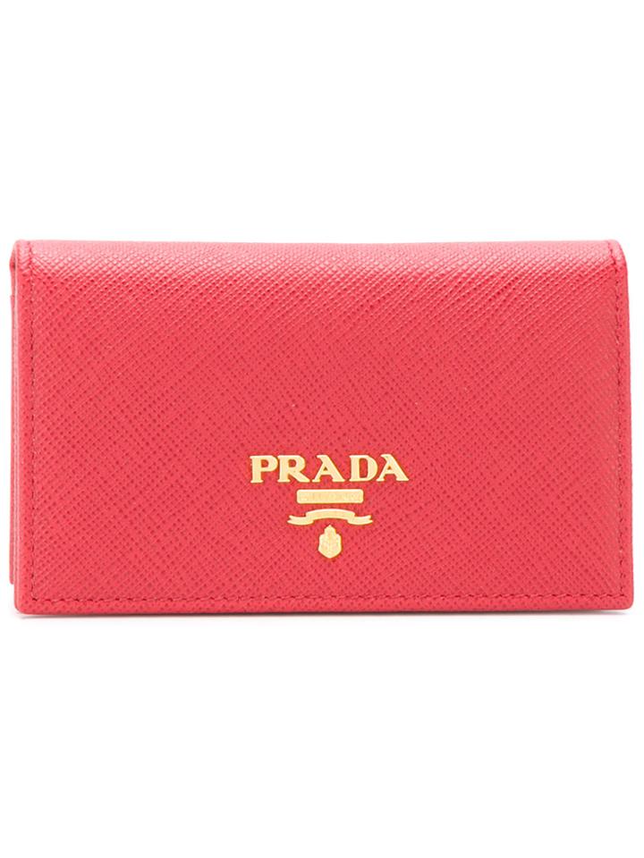 Prada Foldover Top Cardholder - Red