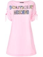 Boutique Moschino Logo Print T-shirt Dress - Pink & Purple