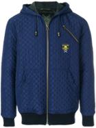 Mr & Mrs Italy Textured Zipped Hoodie - Blue