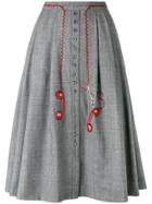 Olympia Le-tan Telephone Embroidered Skirt - Grey