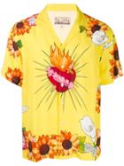 Pleasures Camp Collar Tattoo Shirt - Yellow
