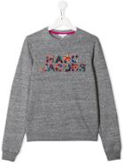 Little Marc Jacobs Teen Embellished Logo Sweater - Grey