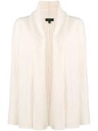 Theory Ribbed Open Front Cardigan - White