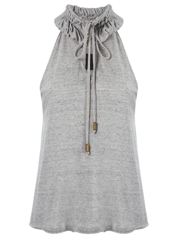 Andrea Bogosian High Neck Top, Women's, Size: P, Grey, Cotton