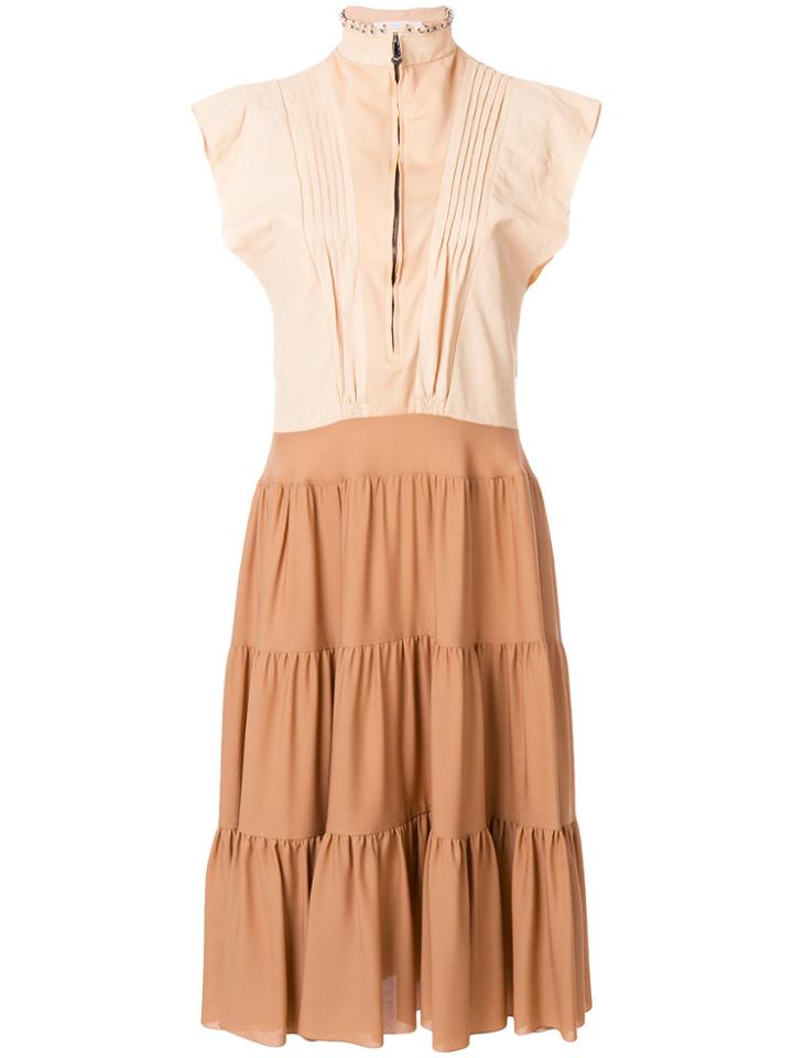 Chloé Runway Tiered Dress - Nude & Neutrals