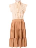 Chloé Runway Tiered Dress - Nude & Neutrals