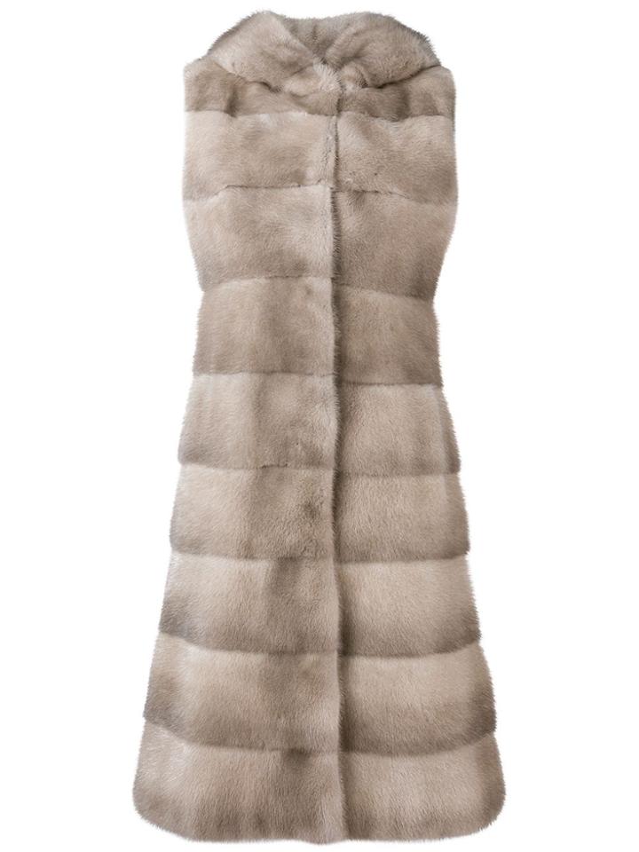 Liska Liska Valenyhood Silverblue Mink Fur/silk - Nude & Neutrals