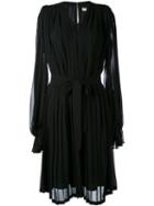 Wunderkind - Balloon Sleeve Pleated Dress - Women - Silk - 38, Black, Silk